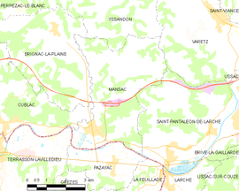 Mapa obce Mansac