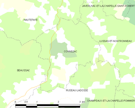 Mapa obce Connezac