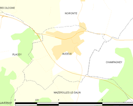 Mapa obce Audeux