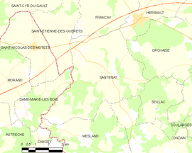 Mapa obce Santenay