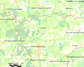 Mapa obce Vouzon