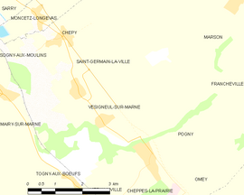 Mapa obce Vésigneul-sur-Marne