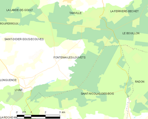 Poziția localității Fontenai-les-Louvets