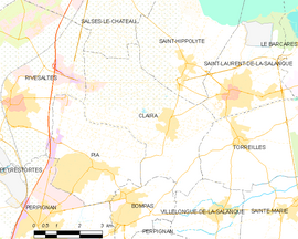 Mapa obce Claira
