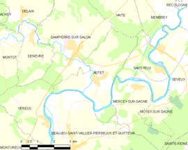 Mapa obce Autet