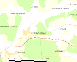 Mapa obce Croisy-sur-Andelle