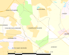 Mapa obce Chanteloup-en-Brie