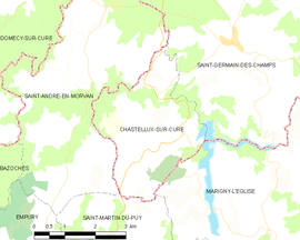 Mapa obce Chastellux-sur-Cure