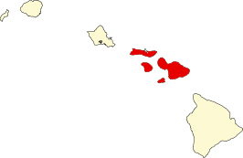 Locatie van Maui County in Hawaï