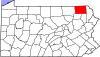 Mapa del estado que destaca el condado de Susquehanna
