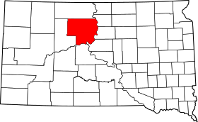 Map of South Dakota highlighting Dewey County.svg