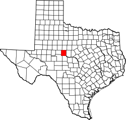 Runnels County na mapě Texasu