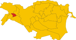 Map of ex-comune of Mirabello (province of Ferrara, region Emilia-Romagna, Italy).svg