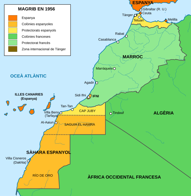 Ubicació de Àfrica Occidental Espanyola