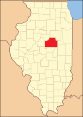 McLean County in 1841, reduced to its present borders