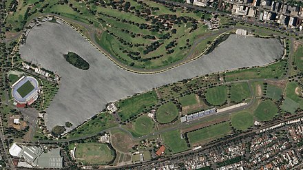 The Melbourne Grand Prix Circuit old layout in December 2017, while open to the public