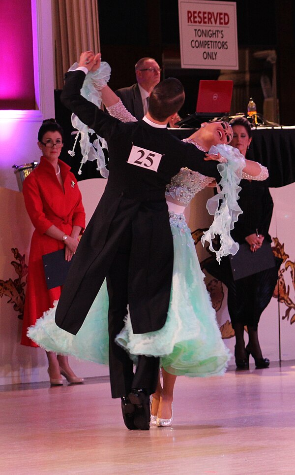 WDC World Youth (Under 21) Champions 2013, Michael Foskett & Nika Vlasenko. Adjudicators in background are former World Champion & British Open to the