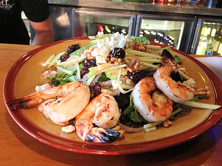 Michigan Salad with grilled shrimp (9555714450).jpg