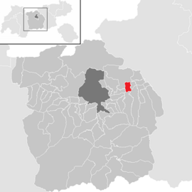 Poloha obce Mils v okrese Innsbruck-vidiek (klikacia mapa)