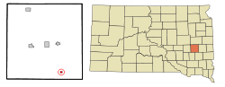 Location of Canova in South Dakota