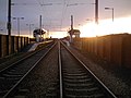 The pedestrian view of the station from the Station Road level crossing 4 December 2005