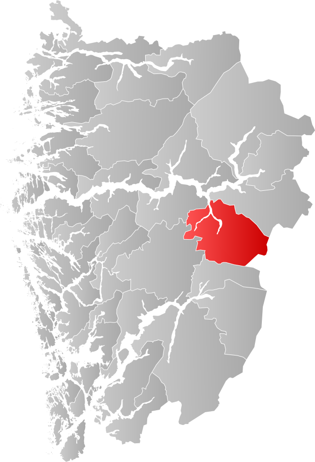 Lage der Kommune in der Provinz Vestland