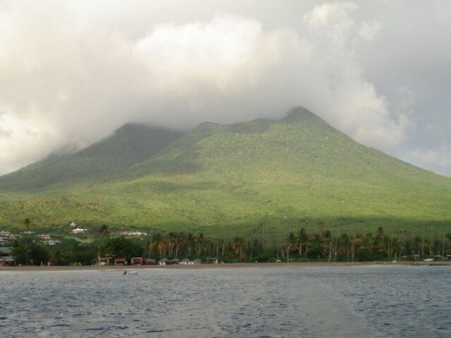 Clouds covering Nevis Peak