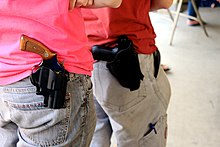 Two persons openly carrying handguns in New Hampshire New Hampshire Open Carry 2009.jpg