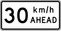 Road works speed limit ahead - 30 km/h