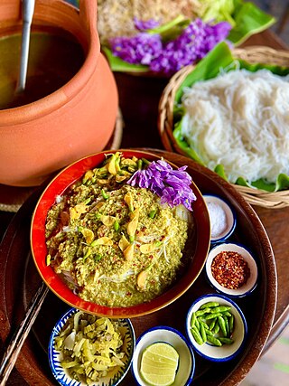 <i>Num banhchok</i> Cambodian noodle soup