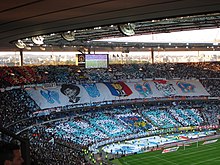 Choreographie des CU 84 vor einem Spiel gegen den Erzrivalen PSG