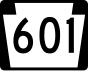 Značka Route 601 v Pensylvánii