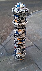 Bollard in the style of Summertime by Jackson Pollock
