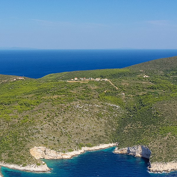 File:Panoramic view of Bisevo island next to Vis island in Croatia (cropped to Polje).jpg