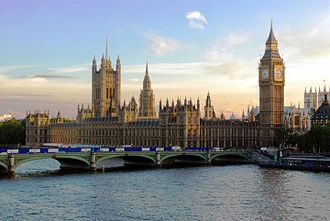 Palace of Westminster: "Stage scenery that takes itself seriously" (p. 57) Parliament at Sunset.JPG