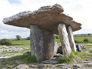 Megalithic monuments in Ireland typically represent one of several types of megalithic tombs: court cairns, passage tombs, portal tombs and wedge tombs. The remains of over 1,000 such megalithic tombs have been recorded around Ireland.