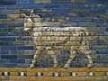 The aurochs (unicorn) in the bas-relief on the Ishtar Gate in the Pergamon Museum, Berlin.