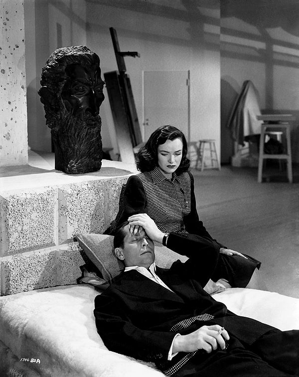 Tone and Ella Raines in Phantom Lady; an early noir and villainous role for him