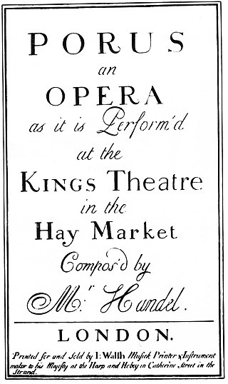 <i>Poro</i> (opera) Opera by Georg Friedrich Händel