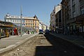 Čeština: Rekonstrukce tramvajové trati na Letné v ulici Milady Horákové v létě 2012, Praha English: Reconstruction of tram track at Letná in summer 2012, Prague, CZ