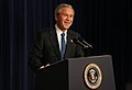 President George W. Bush holds a press conference in the Dwight D. Eisenhower Executive Office Building.jpg