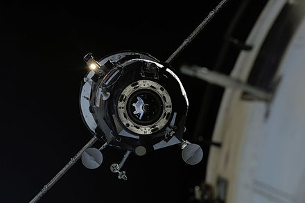 Progress M-07M approaches the ISS for docking on 12 September 2010.