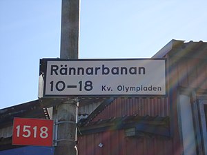 Rännare (løber)-banen i bydelen 'Olympiaden' i Helsingborg
