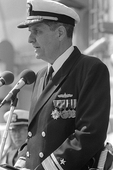 File:Rear Admiral (RADM) Donald P. Roane, deputy commander, Surface Combatants, Naval Sea Systems Command, speaks during the commissioning of the guided missile frigate USS REUBEN JAMES - DPLA - a5fc19420deb46793252130179bc6ad4.jpeg