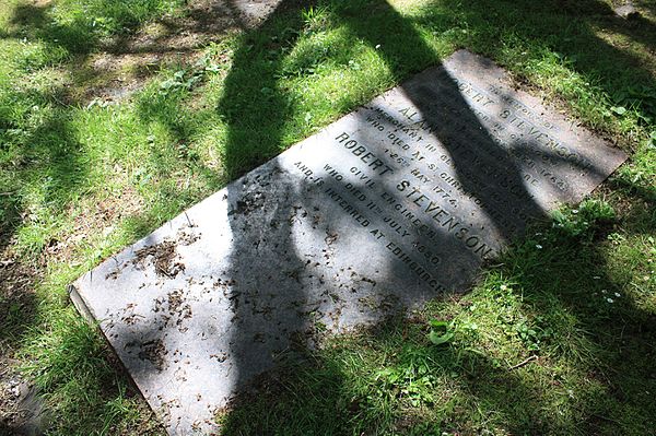 Robert Stevenson is remembered on his grandfather's grave in the churchyard of Glasgow Cathedral, though he was buried in Edinburgh