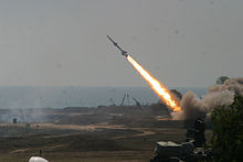 Romanian S-75M3 Volhov launching a 5Ia23 missile at Capu Midia firing range.