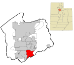 Salt Lake County Utah incorporated and unincorporated areas Draper highlighted.svg