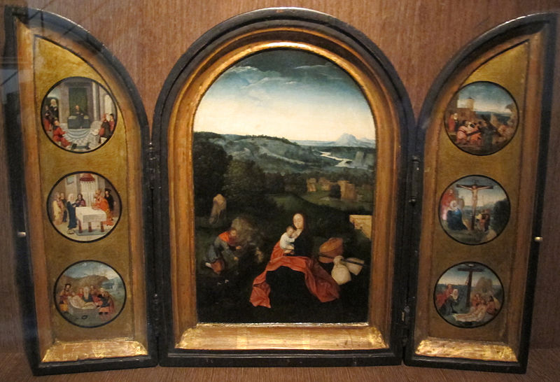 File:Seguace di joachim patinir, trittico con riposo dalla fuga in egitto, 1500-1550 ca. 01.JPG