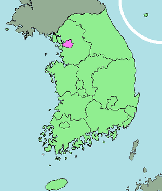 Map of South Korea with Seoul highlighted