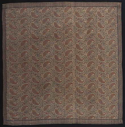 Shawl made in Paisley, Scotland, in imitation of Kashmir shawls, c. 1830